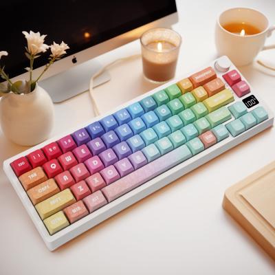 China Standard MATHEW TECH MK67 Pro Hot Swappable Mechanical Keyboard with Display Wireless with Volume Knob Cute for Girl Office Gaming for sale