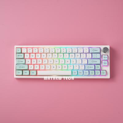 China Mechanical MK66 Pro Hot-swappable 65% mechanical Keyboard,3-mode Wireless,,Gateron Cap Yellow Switch,Poron Foam,RGB Light,Southfacing Led for sale