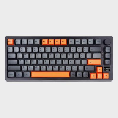 China Standard MATHEW TECH MK75 Pro RGB Mechanical Keyboard with Display BT5.0/2.4G/USB 82keys Hot Swappable Wireless with Volume Knob for sale