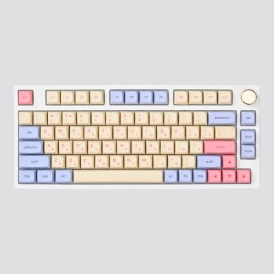 China Mechanical MATHEW TECH MK80 Max mechanical rgb keyboard	Hot-swappable Three-mode Wireless,75% Layout pink keyboard for sale