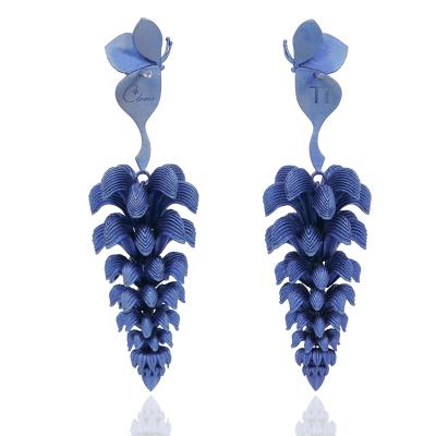 China New CLASSIC Designs Never Sell Wholesale Blue Fade Titanium Anti Allergy Butterfly Earrings for sale