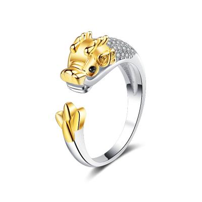 China Cute Animal Shape Ring 925 Silver CZ Rings Dragon Shape Men Animal Ring for sale