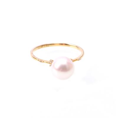 China CLASSIC Pearl Ring Jewelry 14k Gold Diamond Finger Ladies Rings for sale