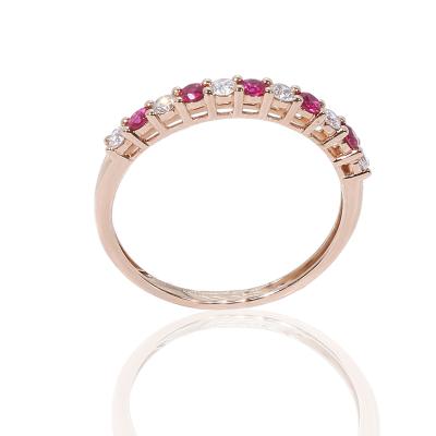 China Fashion Women Fashion Design 18k Rose Gold Engagement Ring Natural Red Ring Fine Jewelry for sale