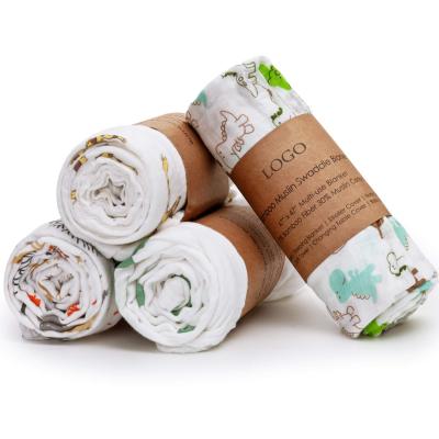 China Private Label Wearable Baby Organic Bamboo Cotton Muslin GOTS Certification Wrap Swaddle Blankets 2-6 Layers Custom Made for sale