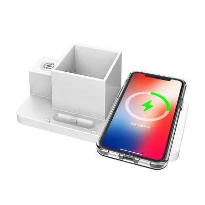 China UniversalÂ   2021 Newest 15W Qi Wireless Charging Fast Wireless Charger I-Link iPhone Dock for TWS for iwatch 4 in 1 Charger Stand for sale