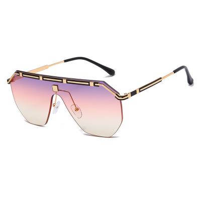 China New European and American fashion trend one-piece fashion sunglasses border personalized ultra-violet sunglasses large frame anti for sale