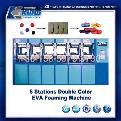 China Eva Foam Injection Molding Machine automatizada 6 coloca color doble en venta