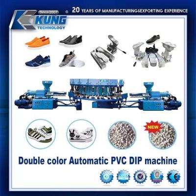 Chine Machine de moulage par injection de chaussure de PVC de 20 stations, machine d'injection d'IMMERSION de 2 couleurs à vendre