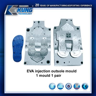 China EVA Injection Sole / Outsole Metal Shoe Molding 1 Mould 2 Pairs Customized for sale