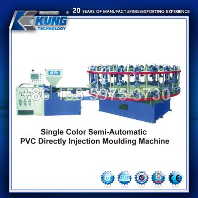 China Semi Automatic PVC Injection Molding Shoe Machine 20 Stations Single Color for sale