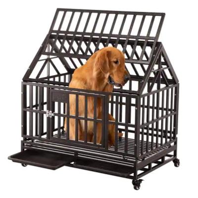 China Best Breathable Pet Large Folding Wire Pet Cage For Dog Cat House Aluminum Metal Dog Crate for sale