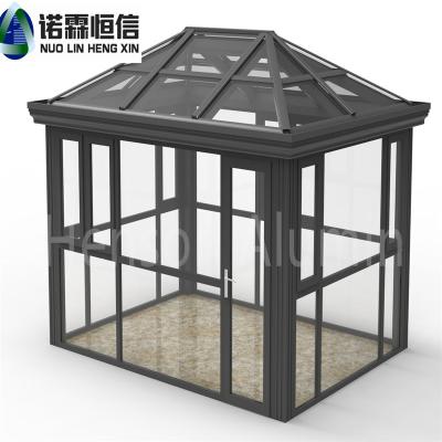 China Winter Modern Glass Conservative Solarium Sunroom Garden Green Aluminum Alloy House for sale