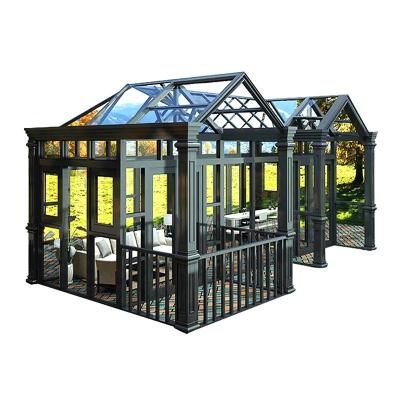 China Modern Aluminum Sunhouse Swimming Pool Dome Sunrooms Retractable Spa Enclosure Free Standing Hot Tub Sunroom for sale