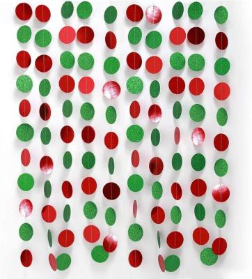 China PVC Green and Red Circle Dots Garland Kit for Xmas Party Hanging Decoration/Streamers/Flag/Banner/Christmas Tree Garlands for sale