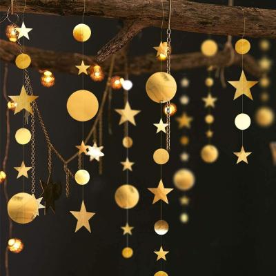 China Paper Gold Twinkle Little Star Party Garlands Glitter Hanging Moon Stars Decorations Birthday Bday Baby Shower Wedding Ramadan EID for sale