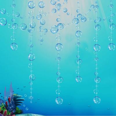 China Pvc 1 Strings Flat Under the Sea Blue Bubble Garlands Little Mermaid Party Decorations transparent Floating Hanging Bubbles Streamer for sale