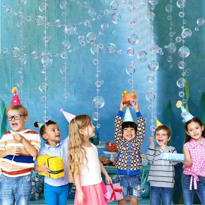 China PVC Little Mermaid Party Decoration 2D Bubble Garlands Transparent Hanging Birthday Party Supplies Bubbles Streamer Banner for sale