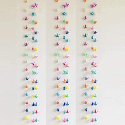 China Pearl Paper 5String 75PC Glitter Premade Origami Paper Cranes Garlands for Kids Birthday Wedding Birds Party Supplies Hanging Birds Streamer for sale