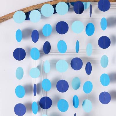 China Glitter Paper 13Feet Blue Paper Polk Dots Garlands for Ocean Themed Party Decorations Birthday Party Streamer Circle Garland Bubble Backdrop for sale