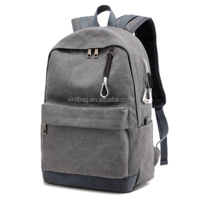 China Waterproof Canvas Shoulder Bag Computer Bag Travel Backpack with USB Charger for Students for sale