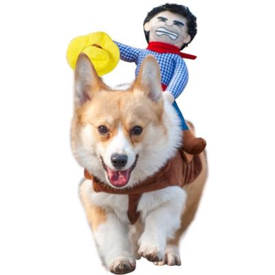 China Western Cowboy Rider Style Clothes Pet Viable Funny Costume Dress Up Dog Cosplay Cosplay Clothes for sale