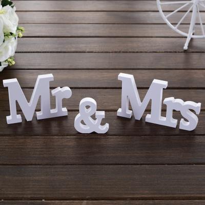 China MDF Wedding Decorations Wedding Decor White Letters M. and Mrs. Birthday Party Present Table Centerpiece for sale