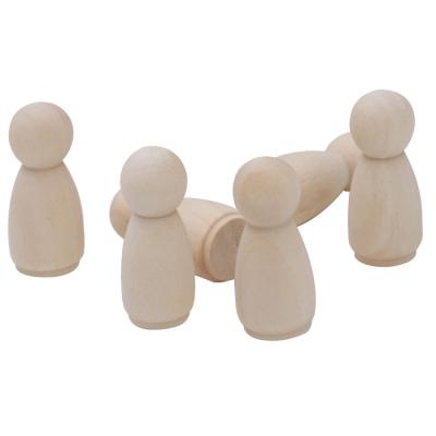 China China 35mm DIY Child Open Small Peg Dolls Male-Female Natural Unfinished Wood for sale