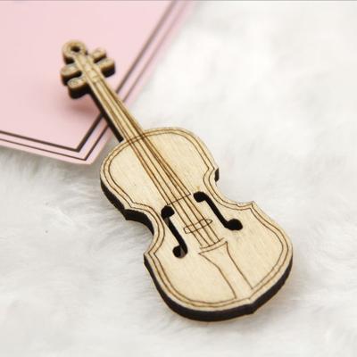 China Unfinished China Wood Violin Cutout Chips DIY Crafts Ornaments for sale