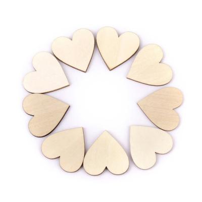 China China 40mm Blank Heart Wood Slices Discs For Wedding DIY Crafts Embellishments Christmas Decoration for sale