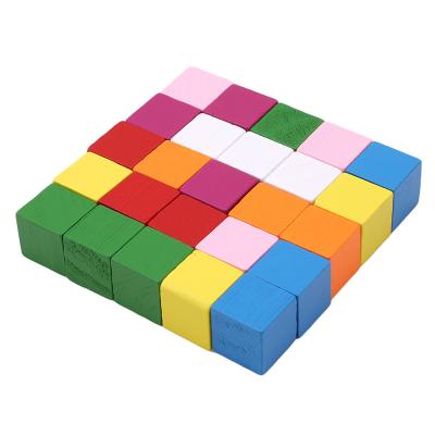 China China DIY Colorful Wooden Cubes Square Blocks Craft Decoration Embellishments For Kid for sale