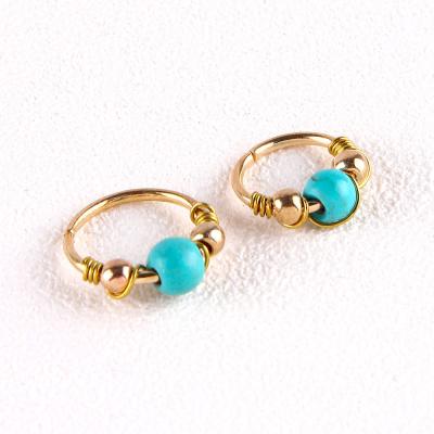 China Trendy Fashion Retro Round Beads Sniff Ring Nostril Hoop Women Body Piercing Jewelry for sale