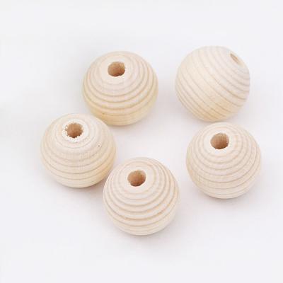 China Jewelry Making DIY 18mm Natural Ball Round Wire Wooden Spacer Beads Eco-friendly Natural Color Wood Bead Balls Lead Free for sale