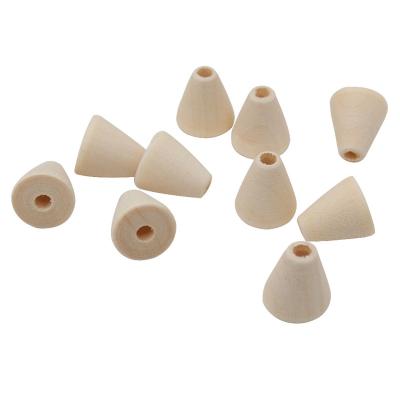 China Jewelry Making 100pcs/bag 16*14mm Natural Wood Spacer Beads Eco-friendly DIY Jewelry Making Wooden Cone Beads for sale