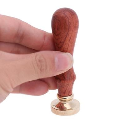 China Retro Wood Stamp Art Decorative Sealing Wax Seal Copper Handle Flower Letter Envelope Sealing Wax Stamp for sale