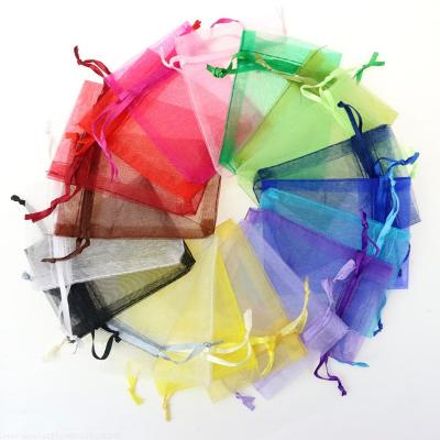 China 100pcs/pack CANDY Organza Bags Jewelry Packaging Bags Wedding Party Decoration Bags Drawable Gift Pouches for sale