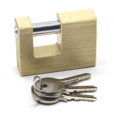 China Anti-corrosion& sawing& Candado high quality brass outdoor security 75mm rectangular padlock uplift padlock for sale