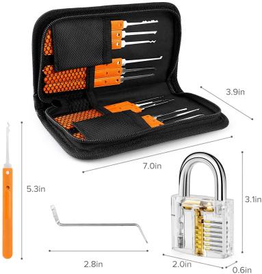 China Wafer Rakes 17pcs Stainless Steel Locksmith Lock Picking Tool Kit Lock Repair Set for sale