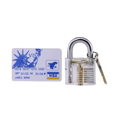 China Wafer Rakes Locksmith JAMES LINK Stainless Credit Card Lock Picking Set 5 Pieces Transparent Padlock Practice Picking Tool for sale