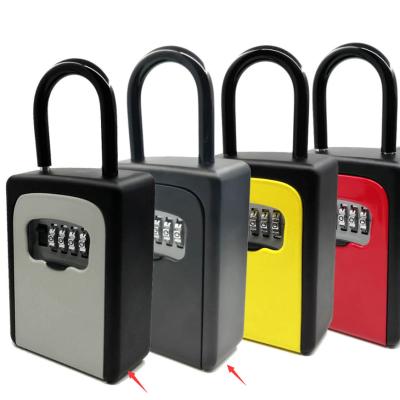 China Wall Mount Digital Aluminum Alloy Long Shackle 4 Key Box Colorful Safty Key Box Padlock for sale