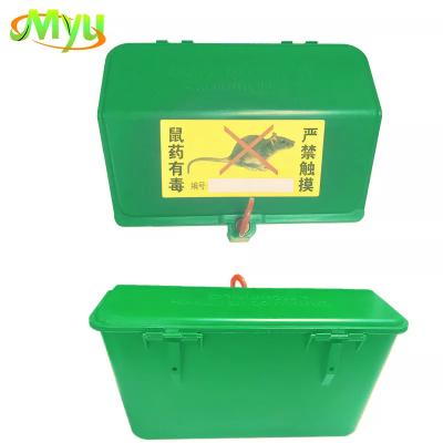 China Household Hot Sale Mouse Rat Bait Station Rat Trap Plastic Green Box With Lock for sale