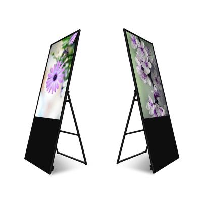 China 43 Inch Indoor Customize OEM Standing Foldable Ultra Thin Design Portable LCD Advertising Screen Display for sale