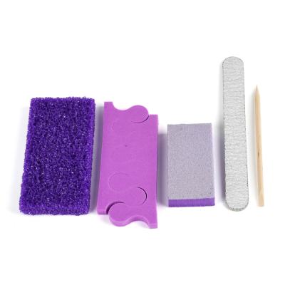 China 200 Salon Set / Disposable Pedicure Kit For Nail Case 5Pcs Purple Manicure Salon for sale