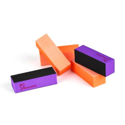 China Foam/sponge+sand paper cheap price disposable nail buffer block 3 sided private label nail buffer for sale