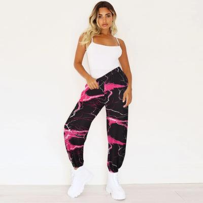 China 2021 Autumn Viable Jogging Sport Decorated Natural Ladies Doodle Hand Drawn Hip Jop Women Casual Pants for sale