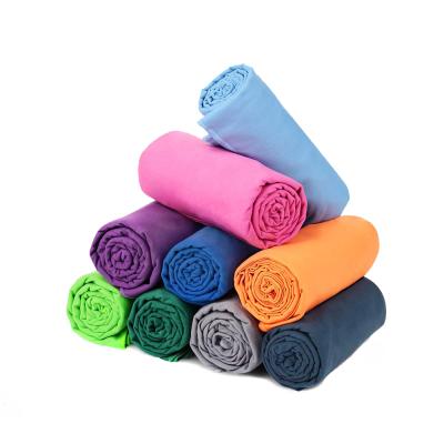 China Custom Logo QUICK DRY Printed Anti Bacterial RPET Outdoor Quick Dry Bottle Recycled Microfiber Suede Beach Sports Gym Towels Microfiber for sale