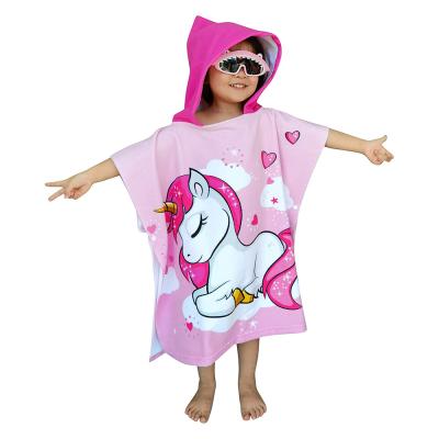 China Cotton Microfiber Dinosaur Boy Girls Multi-Use Multi-Use Bath Shower Pool Beach Towel Kids Safe Adorable Hooded Poncho for sale