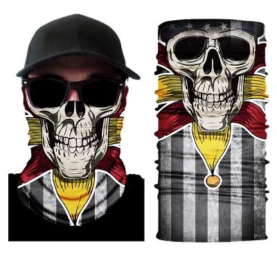 China Used As Microfiber Seamless Polyester Bandana Sublimation USA Country Flag Face Neck Bandana Skull American Recycling for sale