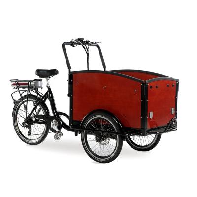 China Cargo CE Approved Electric Cargo Bike For Sale Cargo Tricycle Bicycle For Family Transport Kids for sale