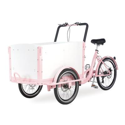 China Take Child Cargo Electric Bike Dog Care Cargo Bike 3 Wheel Family Adult Bicycle Tricycle Family Cargo Bike for sale